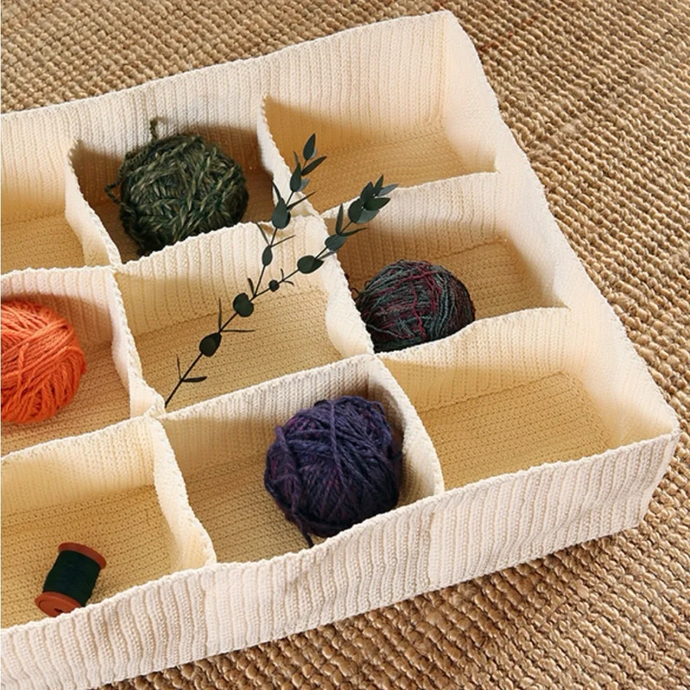 IKEA Komplement Drawer Organizer Ivory Crochet 9-Compartments Storage #0825255B